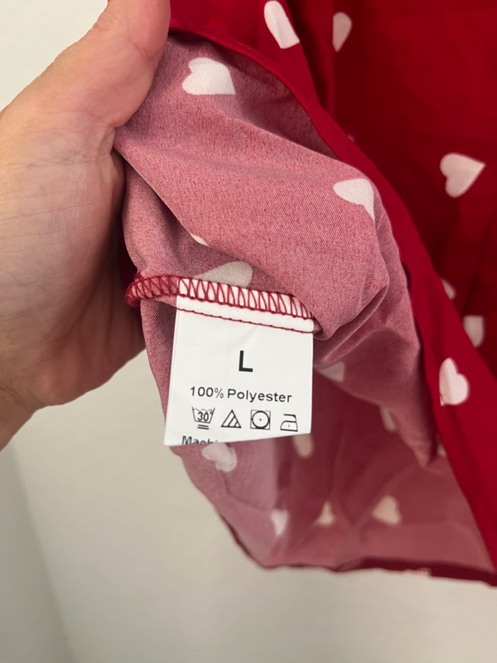 Amazon Red Heart Print Ruffle Sleeve Blouse - Picture 3 of 3